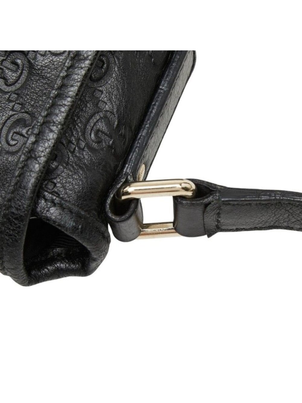 Gucci Guccissima Crossbody Shoulder Bag Black Leather - Picture 6 of 10